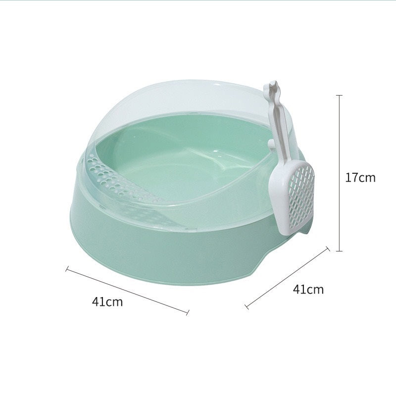 Semi-Closed Comfort Cat Litter Box with Scoop