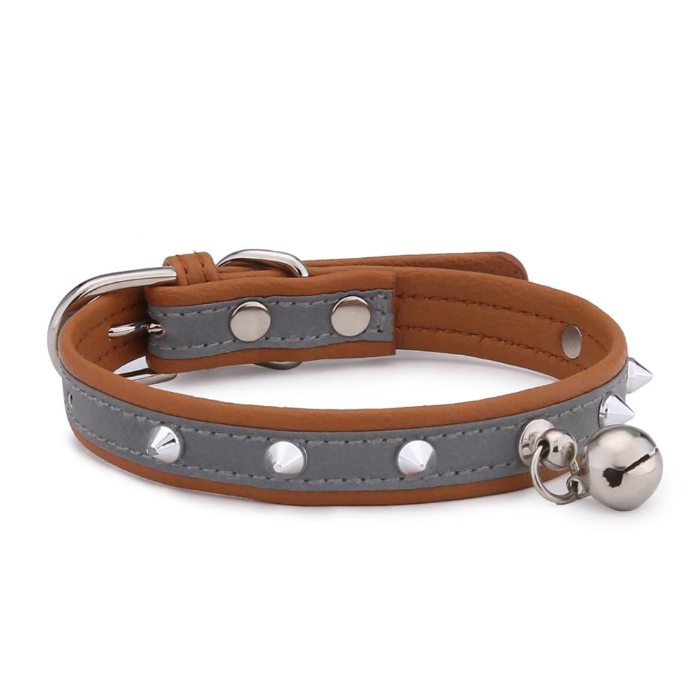 Reflective Safety Studded Pet Collar with Bell