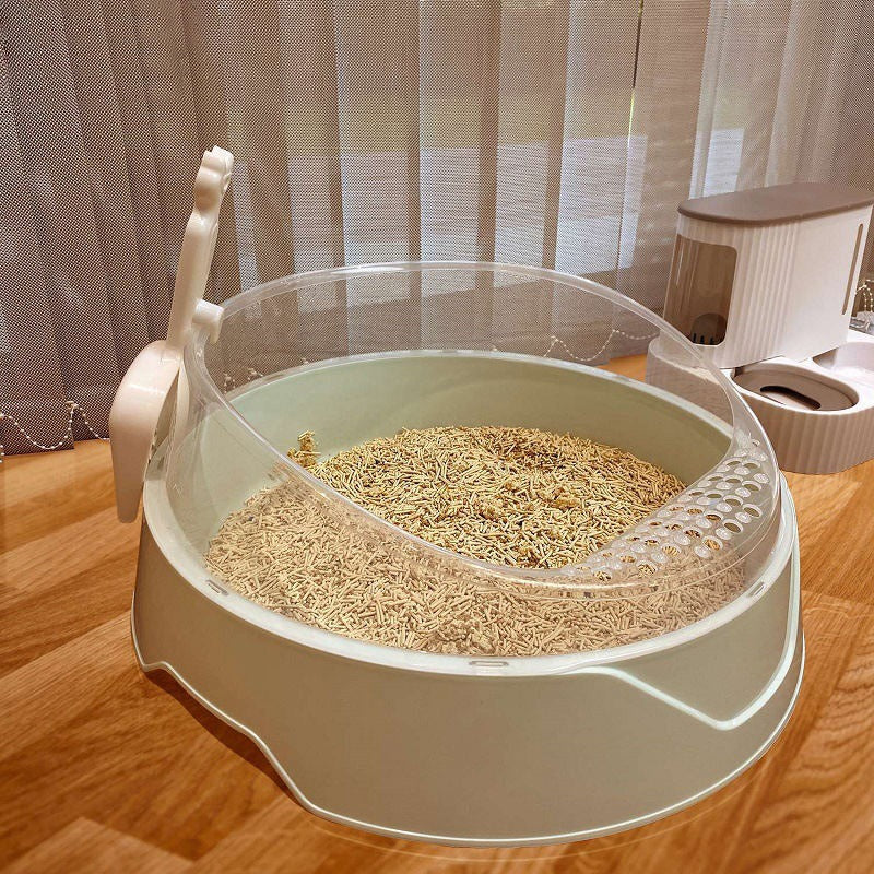 Semi-Closed Comfort Cat Litter Box with Scoop