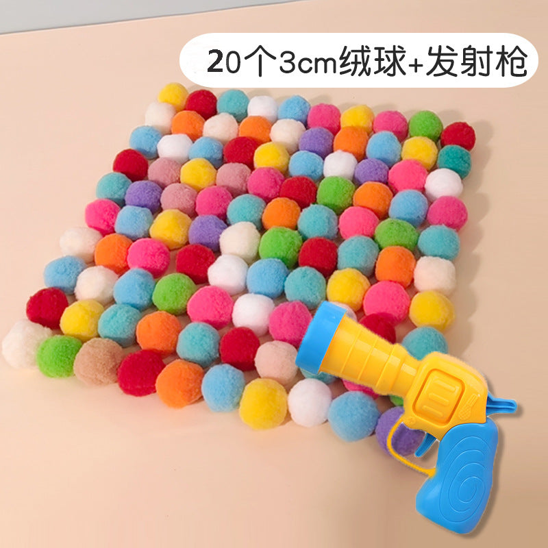 Interactive Plush Ball Launcher Cat Toy