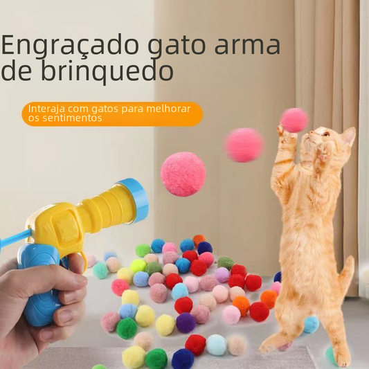 Interactive Plush Ball Launcher Cat Toy